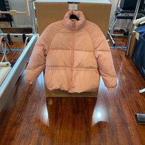 Ganni Pink Cropped Puffer Jacket